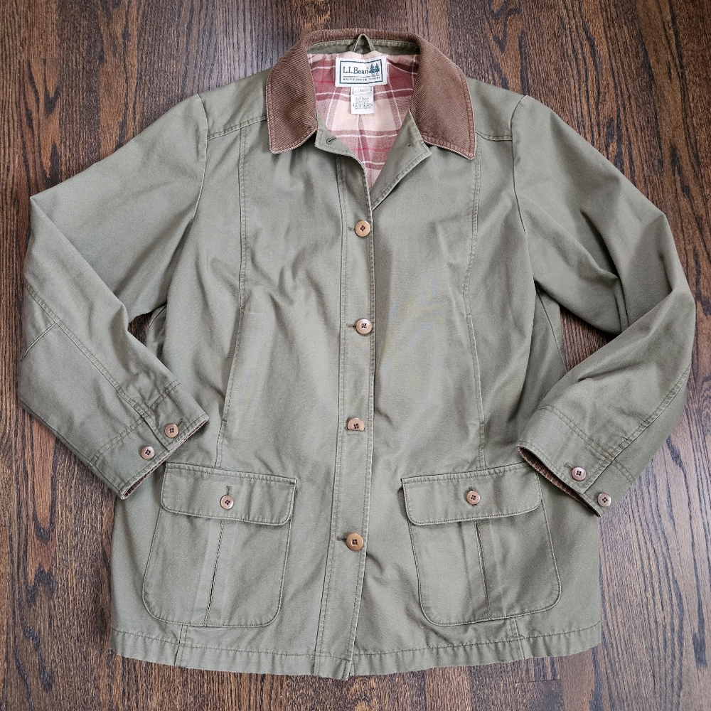 L.L. Bean Military Field Jacket Green Lightweight Design MEN'S SZ XXL